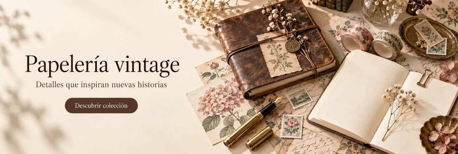 Papelería vintage. Detalles que inspiran nuevas historias. Descubrir colección