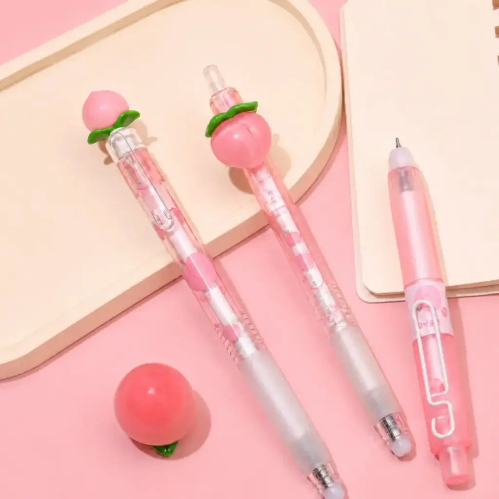 Set de 3 Lápices Gel Borrables Diseño Durazno