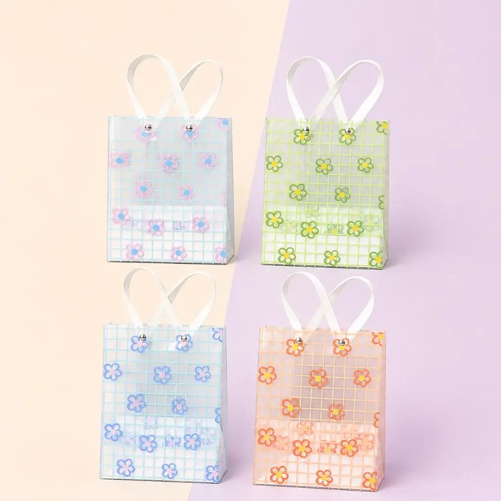 Bolsa de Regalo Pequeña Transparente Flores