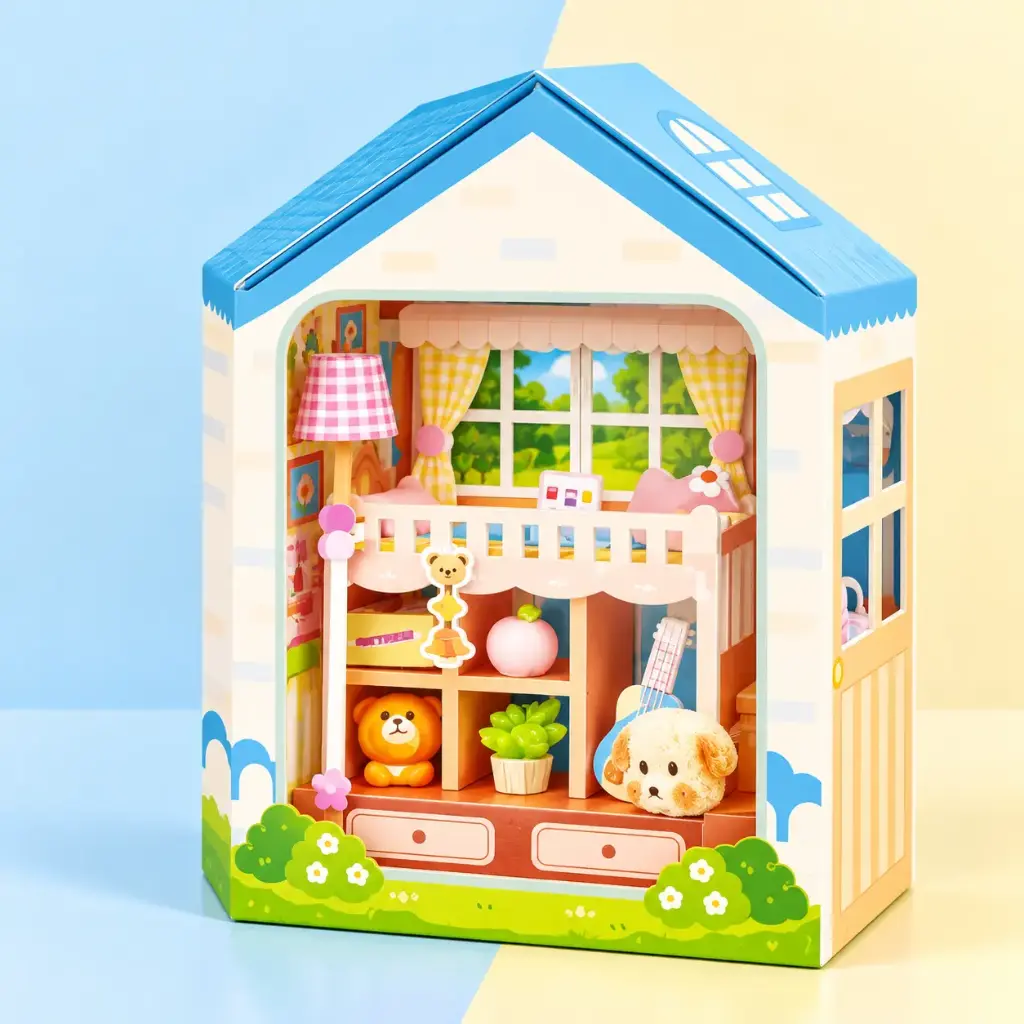 Escenario Mini Dormitorio Kawaii 3D  para Armar