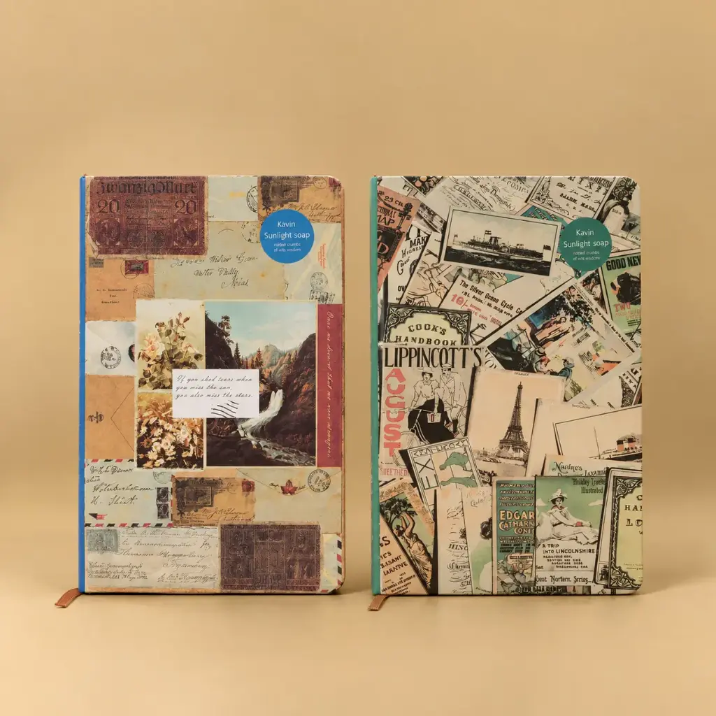 Libreta Vintage Collage de Viajes 2 modelos