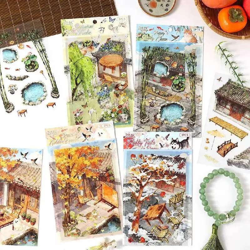 Stickers Escenarios Japoneses 3 Hojas