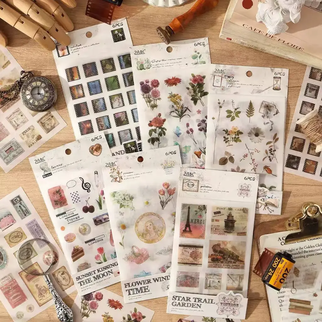 Set de 6 Stickers Collage Vintage