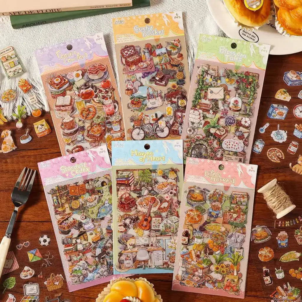 Set de Stickers Escenas Cotidianas Vintage