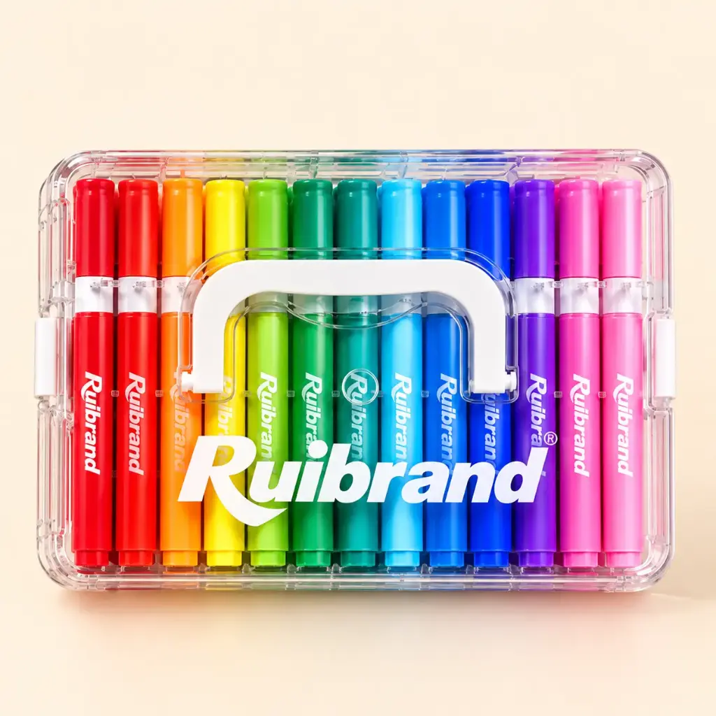 Set de 24 Plumones de Colores con Maletín Transparente