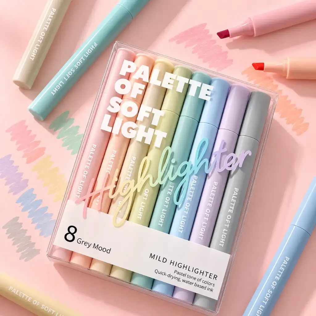 Set de 8 Destacadores Pastel Soft Light