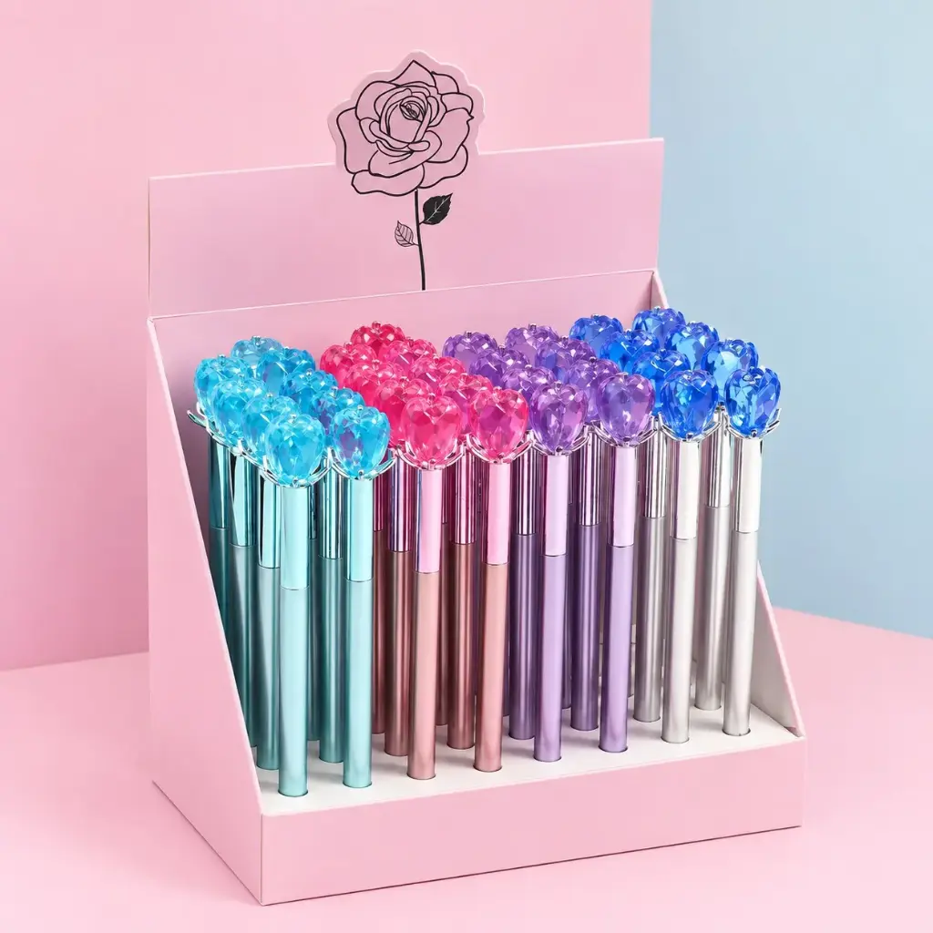 Lápiz Pasta Glitter Diseño Rosa