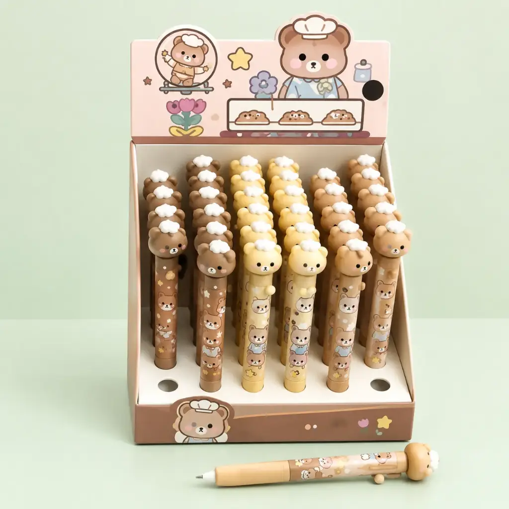 Lápiz Gel Osito Chef Kawaii 