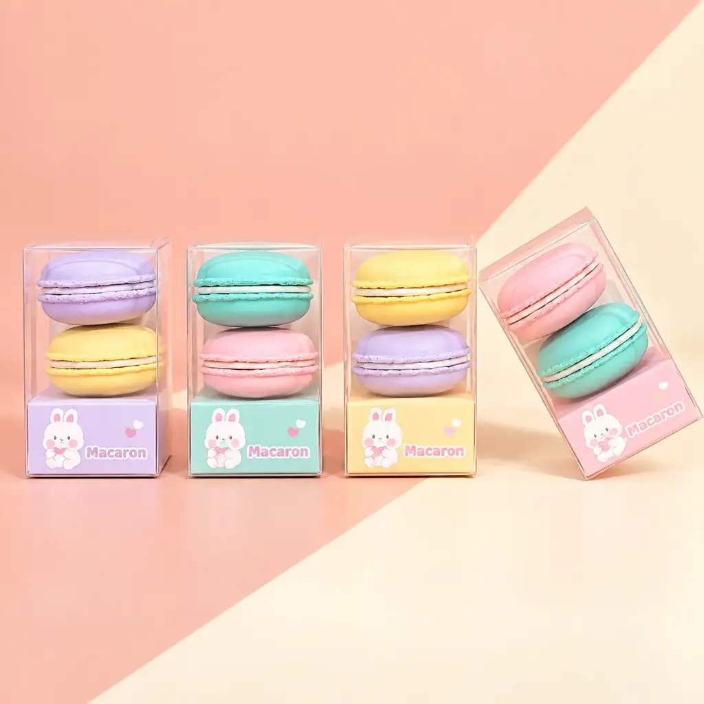 Set de 2 Mini Gomas Macaron Kawaii