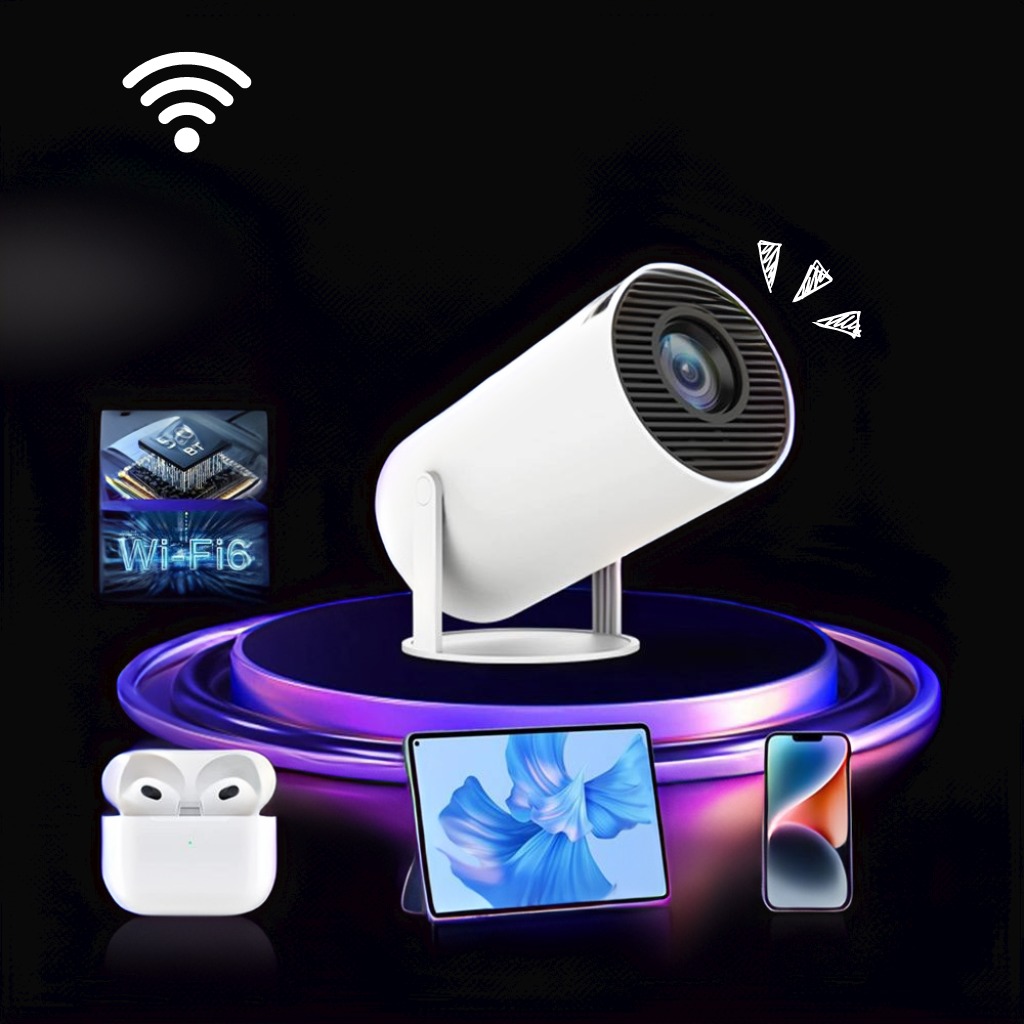 Mini Proyector HY 300 4k Blanco Wifi Bluetooth