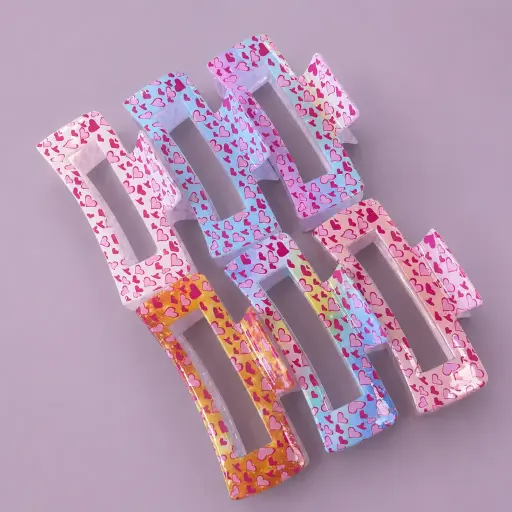 [EE25-2197] Pinche Rectangular corazones 2197