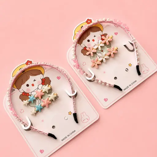 [EPT25-1729] Set Cintillo y pinches flores 1729