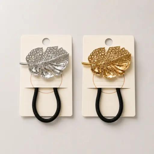 [EE25-2281] Colet Metálico Hoja Dorado y Plateado