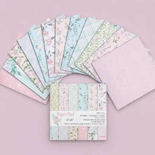 [EE26-224] Set de Papeles Decorativos Floral Rosa y Celeste