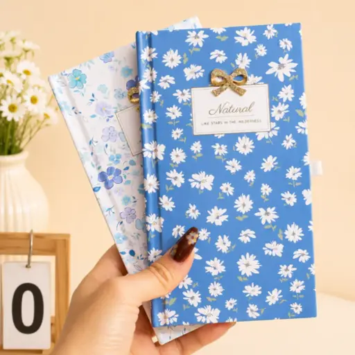 [EE26-2140] Libreta Tapa Dura Flores Tamaño Bolso