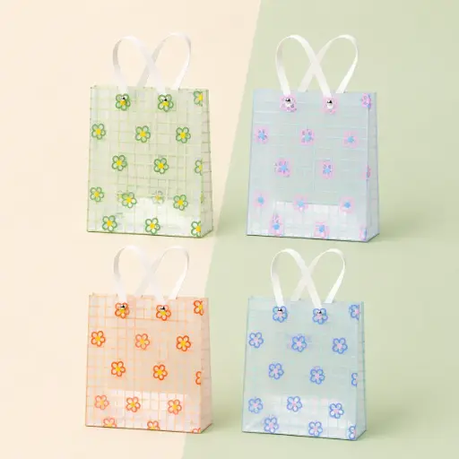 [EE26-2175] Bolsa de Regalo Grande Transparente Flores