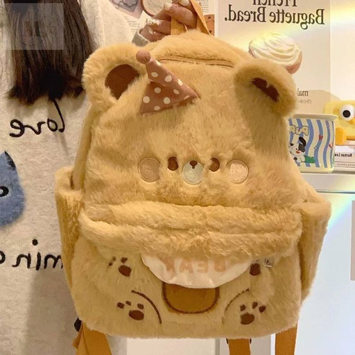 [EE24-2046] Mochila Animalitos Adorables - Oso Café