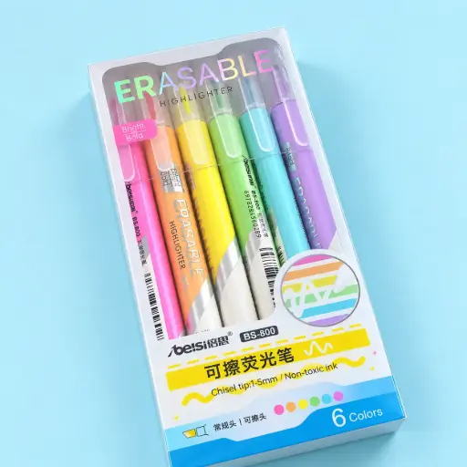 [EE26-745] Set de 6 Destacadores Borrables Pastel Soft 