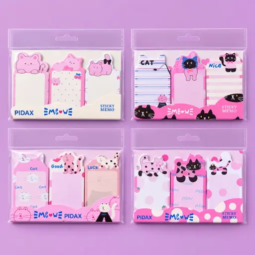 [EE26-840] Set de Post-it Adhesivos Gatitos Kawaii 