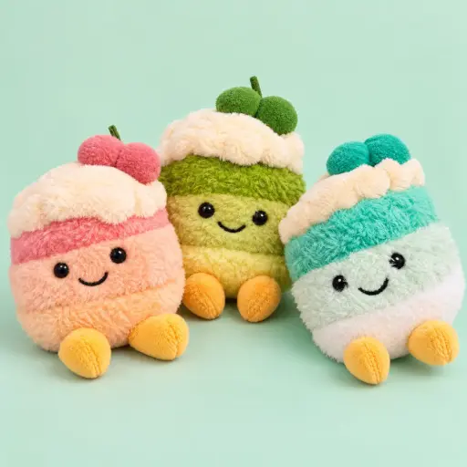 [EE26-1491] Llavero de Peluche Pastelito de Cereza