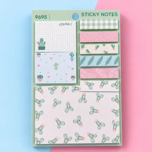 [EE26-1801] Set de Post-it Flores y Cactus Pastel 