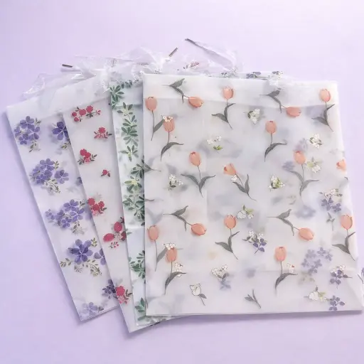 [EE25-1956] Bolsa de Regalo Transparente de Flores
