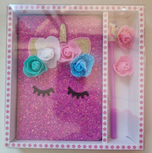 Pack Libreta Escarcha Unicornio Flores - Imagen 4