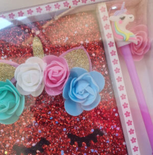Pack Libreta Escarcha Unicornio Flores - Imagen 2