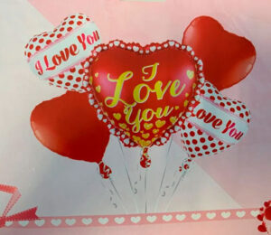 Set de Globos Metálicos I LOVE YOU - Imagen 2