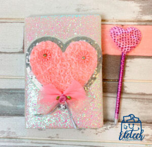 Pack de Libreta Escarchada de Corazón - Imagen 2