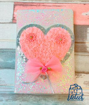 Pack de Libreta Escarchada de Corazón - Imagen 3
