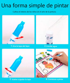 Libro Magic Water Colorear con Agua - Reutilizable - Imagen 4