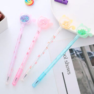 Docena Lapiz Kawaii Gato Colores Con Lentejuelas - Imagen 3