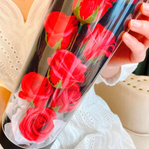 Ramos con Rosa Tubular con luz Pétalos de Jabón Decorativa - Imagen 3