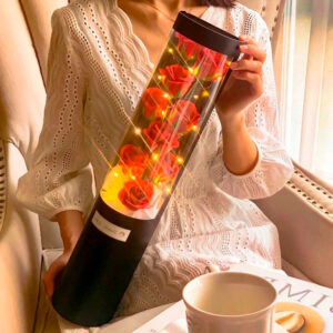 Ramos con Rosa Tubular con luz Pétalos de Jabón Decorativa - Imagen 2