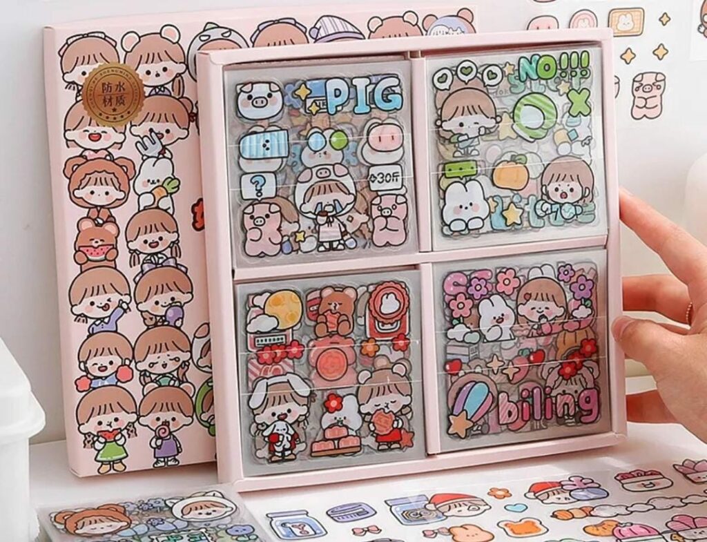 Caja de 100 Pegatinas Impermeables Decorativa