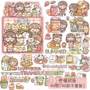 Set 40 Calcomanías Adhesivas Comida 6 modelos - Imagen 3