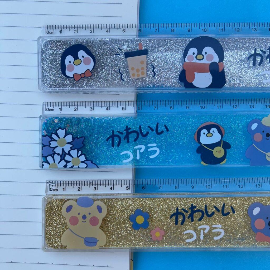 Regla arena movediza Pingüino 22 cm 3 diseños