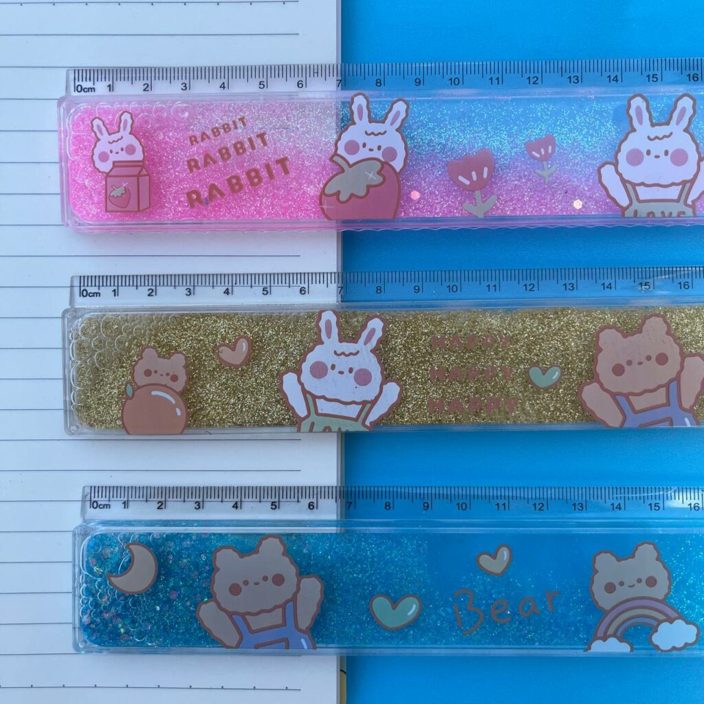 Regla Arena Movediza oso/conejo 22cm 3 Diseños