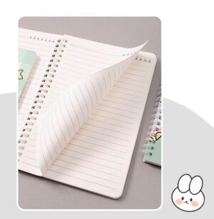 Libreta argollada A5 diseño conejo con cuadros - Imagen 4