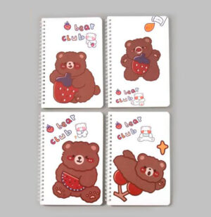 Libreta argollada A5 diseño de oso cafe - Imagen 1