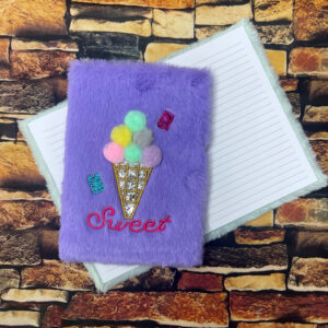 Libreta Peluda Cono de Helado 80 hojas 3 colores