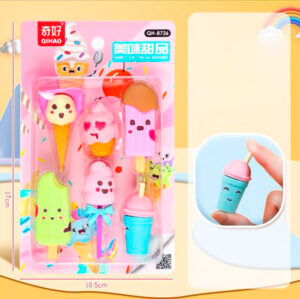 6 Gomas de borrar diseño Helado desarmables - Imagen 2