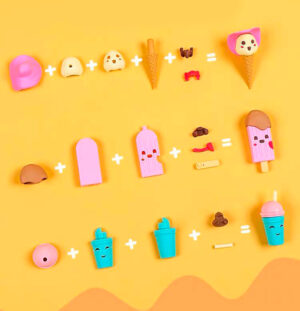 6 Gomas de borrar diseño Helado desarmables - Imagen 3
