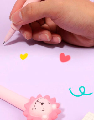 Lapiz Antiestrés de León tinta gel 2 colores - Imagen 2