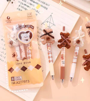 Set Lápices osos tinta gel color negro 3 modelos - Imagen 1