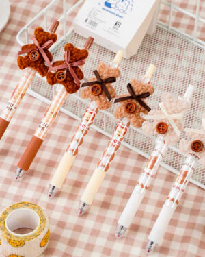 Set Lápices osos tinta gel color negro 3 modelos - Imagen 3