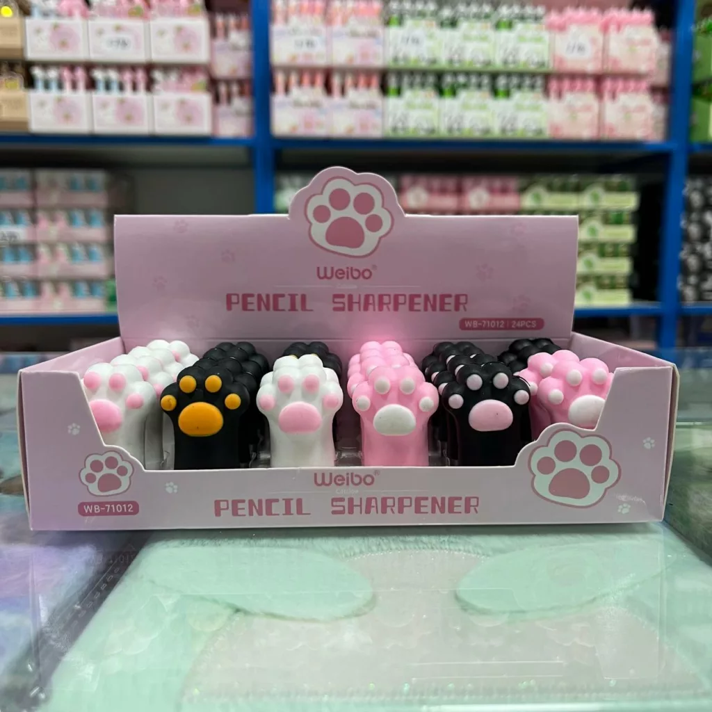 Sacapuntas 3D Patita de Gato silicona 4 colores