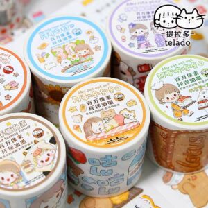 Rollo washi tape papel Muñequitas 50 Modelos - Imagen 5