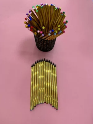 Set de 12 Lápices Grafito holográfico Dorado